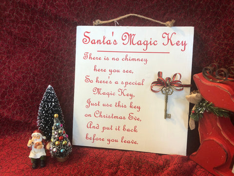 Santa’s Magic Key wood sign